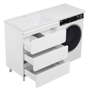 Напольная тумба под раковину Misty Чегет под стиральную машину 70см белый